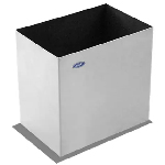 Contenedor de basura rectangular bajo tipo cubo en acero inoxidable