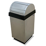 Contenedor de basura de acero inoxidable con tapa piramidal