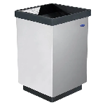 Contenedor cúbico bajo de acero inoxidable con tapa plana superior para cenizas