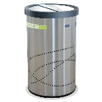 Gran contenedor industrial de acero inoxidable tipo jumbo con doble división para reciclaje