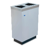 Mueble contenedor doble de acero inoxidable para separación de basura en oficinas