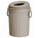 Cesto de basura redondo color gris de 6 litros con tapa circular
