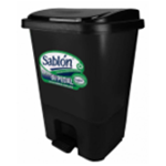 Cesto de pedal negro de 17 litros para basura institucional
