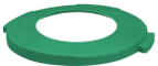 Aro o tapa verde con hueco circular para cesto