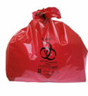 Bolsa roja grande para bote de basura RPBI de 70x90 cm