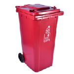 Contenedor de basura de gran capacidad de 240 litros con dos ruedas y tapa superior